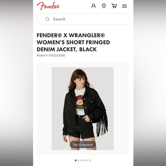 Fender X Wrangler Black Denim Fringe Jacket - Picture 5 of 7